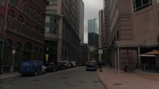 보스턴 미국의 2016 보스턴 센터에서도 비즈니스 사무실 마천루 붐비는 — 비디오