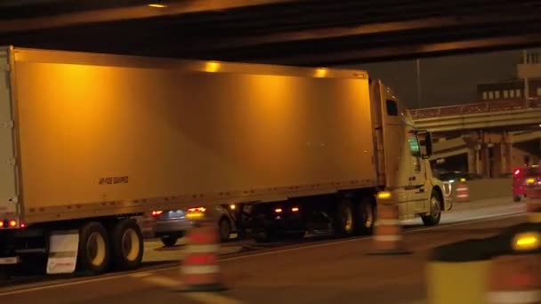 Chicago Förenta Staterna Oktober 2016 Närbild Semi Trailer Truck Driver — Stockvideo