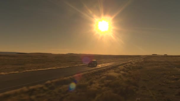 Hava Yakın Colorado Abd Güneşli Çölde Boş Eyaletler Arası Yolu — Stok video