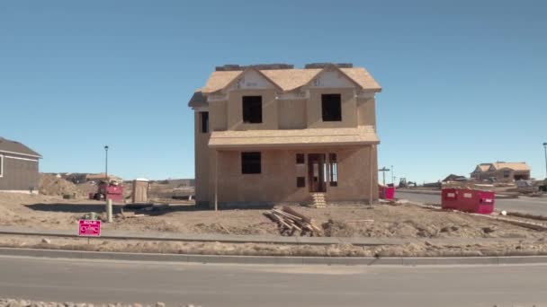 Denver Colorado November 2016 Errichtung Eines Einfamilienhauses Mit Holzrahmen Einem — Stockvideo