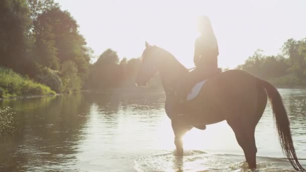 Close Slow Motion Twee Mooie Meisjes Rijden Zonnige Zomeravonden Prachtige — Stockvideo