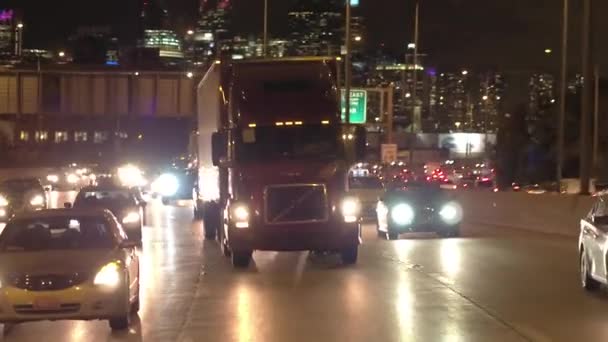 Chicago Spojené Státy Října 2016 Close Fpv Auta Semi Truck — Stock video
