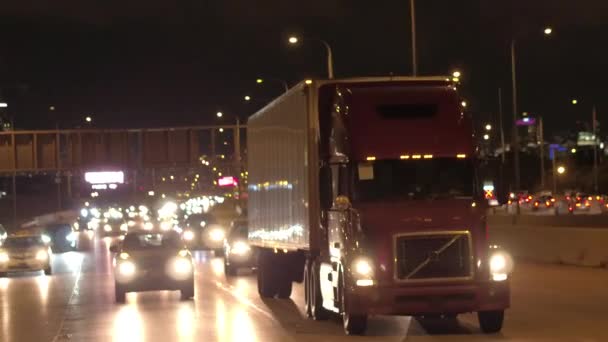 Chicago Förenta Staterna Oktober 2016 Nära Upp Oigenkännlig Lastbil Driver — Stockvideo