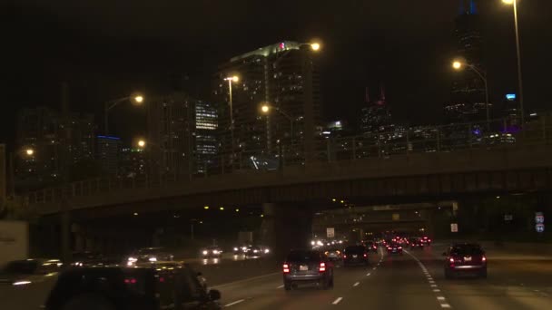 Chicago Verenigde Staten Oktober 2016 Meerdere Baans Interstate Snelweg Richting — Stockvideo