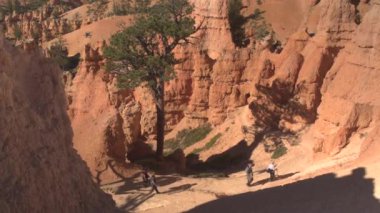Bryce Canyon, Utah ABD - 30 Ekim 2016: turist ve gezginler Bryce Canyon Milli Parkı güneşli günde ziyaret etti. Yürüyüş parkurları ve Utah, Amerika Birleşik Devletleri çarpıcı parkı keşfetmek üst düzey ziyaret edenler