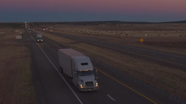 Amarillo Texas Usa December Luchtfoto Auto Vracht Semi Vrachtwagens Rijden — Stockvideo