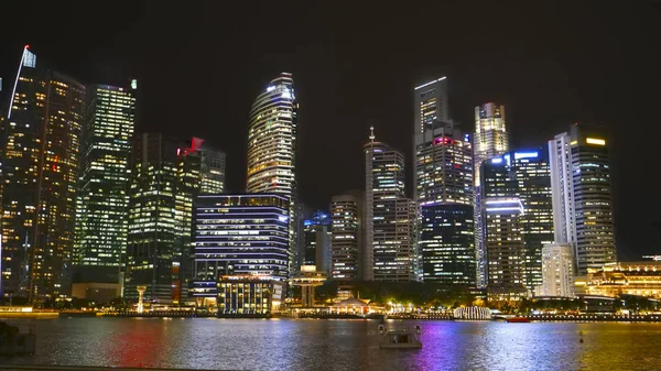 Singapur Říjen 2017 Pohled Marina Bay Nad Panorama Města Singapur — Stock fotografie