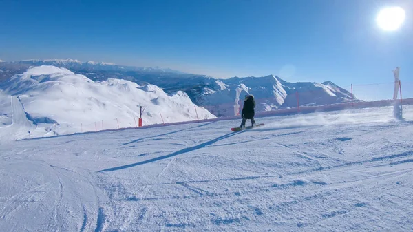Takip Edin Parlak Kış Güneşi Slovenya Pitoresk Bir Kayak Merkeziboş — Stok fotoğraf