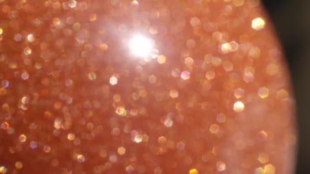 Macro Dof Красивий Декоративний Помаранчевий Сонячний Камінь Блищить Яскравим Сонячним — стокове відео