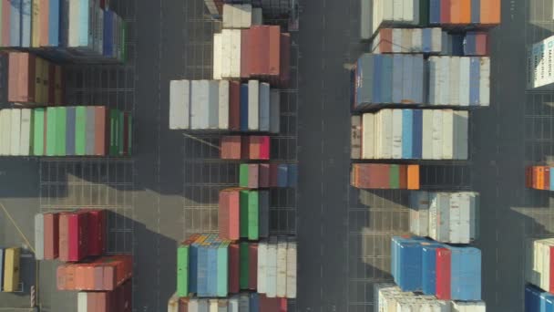 Koper Slovenië Juli 2017 Aerial Top Cargo Containers Geladen Met — Stockvideo