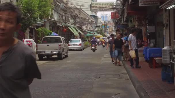 Bangkok Tailandia Marzo 2017 Pov Captura Cinematográfica Tráfico Bulliciosa Gente — Vídeo de stock