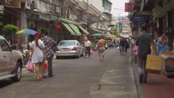 Bangkok Thaïlande Mars 2017 Pov Des Thaïlandais Promènent Dans Quartier — Video
