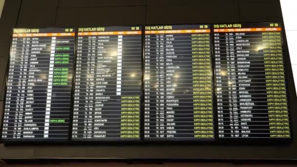 Singapour Octobre 2017 Fermer Horaire Aéroport Avec Plusieurs Départs Internationaux — Video