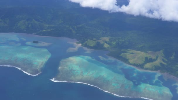 Aerial Slow Motion Veduta Cinematografica Del Paesaggio Delle Isole Fiji — Video Stock