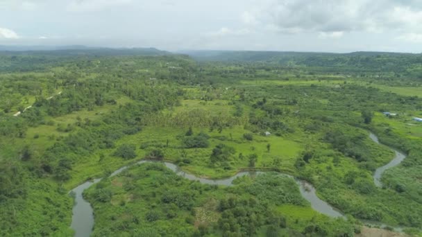 Aerial Voando Direção Espetacular Cordilheira Remota Ilha Tropical Tiro Tirar — Vídeo de Stock