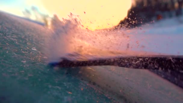 Slow Motion Close Dof Person Cleaning Morning Frost Car Window — Stock Video