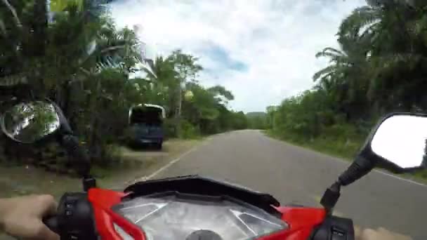 Krabi Thailand Mars 2017 Pov Timelapse Hyperlapse Awesome Natursköna Motorcykel — Stockvideo