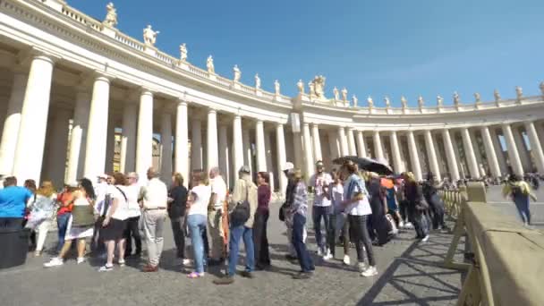 Vatikán Září 2017 Timelapse Turisté Čekají Frontě Slavnou Italskou Katolickou — Stock video