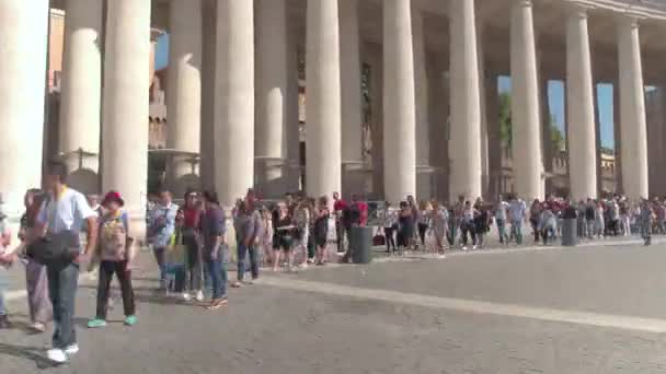 Vatican September 2017 Hyperlapse Erstaunlich Viele Touristen Stehen Schlange Die — Stockvideo