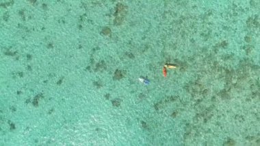 Anteni, üst aşağı: Korku veren tatil Cook Adaları Kano ve paddleboard sakin zümrüt okyanus su grubu. Genç gezginler çarpıcı denizde aktif onların tatil keyfini.