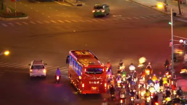 Chi Minh City Vietnam March 2017 Timelapse Numerous Bikers Scooters — Stock Video