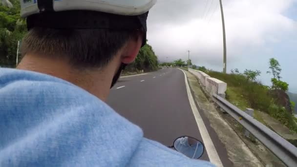 Hai Van Pass Wietnam Marzec 2017 Pov Siedząc Turystą Jadącym — Wideo stockowe