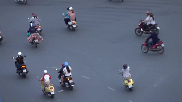 호치민시 베트남 2017년 타임랩스 호치민의 혼잡한 러시아워 교통의 위에서 시원한 — 비디오