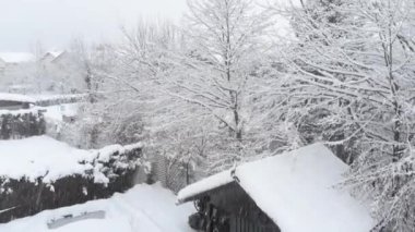 Hava: Kar fırtınası sırasında arka bahçeden ve banliyö mahallesiüzerinde uçmak. Soğuk bir kış gününde kar kaplı çatıların muhteşem manzarası. Sessiz banliyöleri kaplayan büyük beyaz kar taneleri.