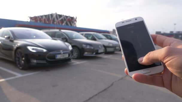 Ljubljana Slovenia Marzo 2018 Chiuso Dof Una Persona Irriconoscibile Guida — Video Stock