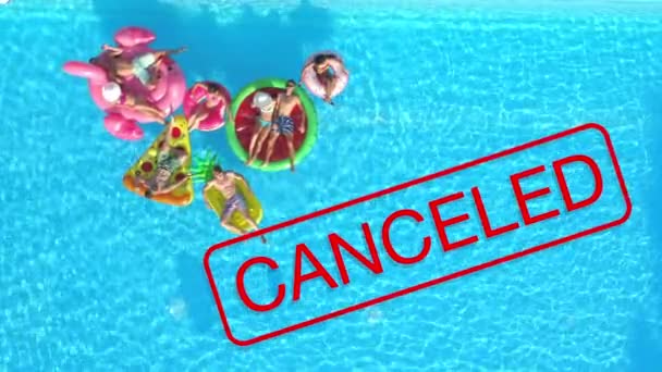 AERIAL, TOP DOWN: All summertime pool events are cancelled until further notice. — Stock Video