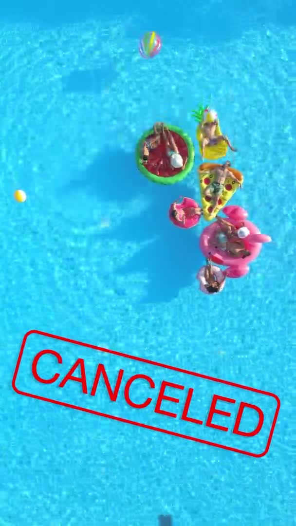 TOP DOWN: Awesome summer pool parties get canceled this year due to covid-19 — Stock Video