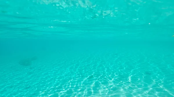 UNDERWATER: Stunning shot of tranquil ocean water and the endless ocean floor. — Stock Photo, Image