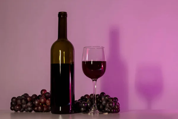 A bottle of wine and a glass — Stock Photo, Image