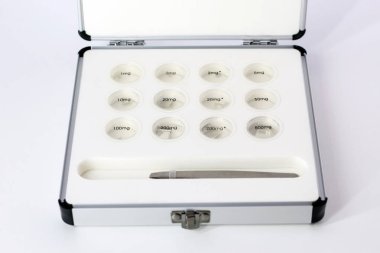 Metrolojik ölçümler yapmak. Ölçmek için ağırlık kümesi 