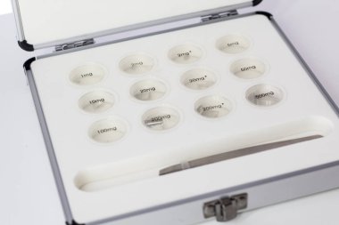 Metrolojik ölçümler yapmak. Ölçmek için ağırlık kümesi 