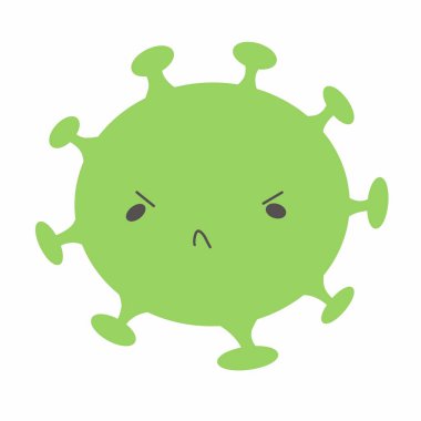 Coronavirus COVID-19 kızgın yüz çizimi.