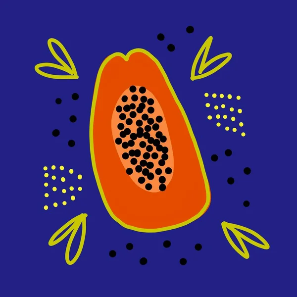 Sommerfrüchte Für Einen Gesunden Lebensstil Papaya Ganze Früchte Und Halb — Stockfoto