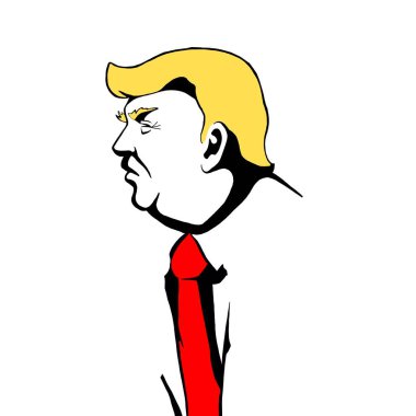 17 Eylül 2020, Donald John Trump, ABD 'nin arka planında siyah siluet. Seçim günü.