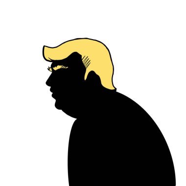 17 Eylül 2020, Donald John Trump, ABD 'nin arka planında siyah siluet. Seçim günü.