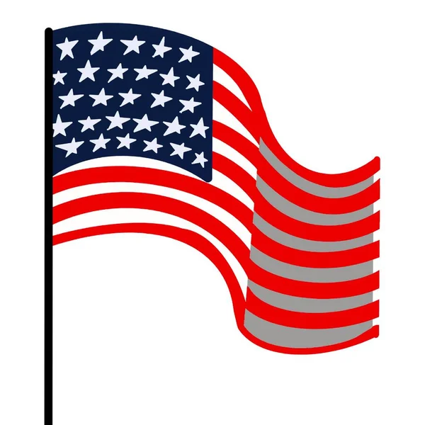 Amerikanska Flaggor Vit Bakgrund Usa Patriotisk Illustration Usa Flagga Handen — Stockfoto