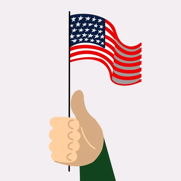 Американські Прапори Білому Тлі Патріотична Ілюстрація Сша Прапор Сша Руках — стокове фото