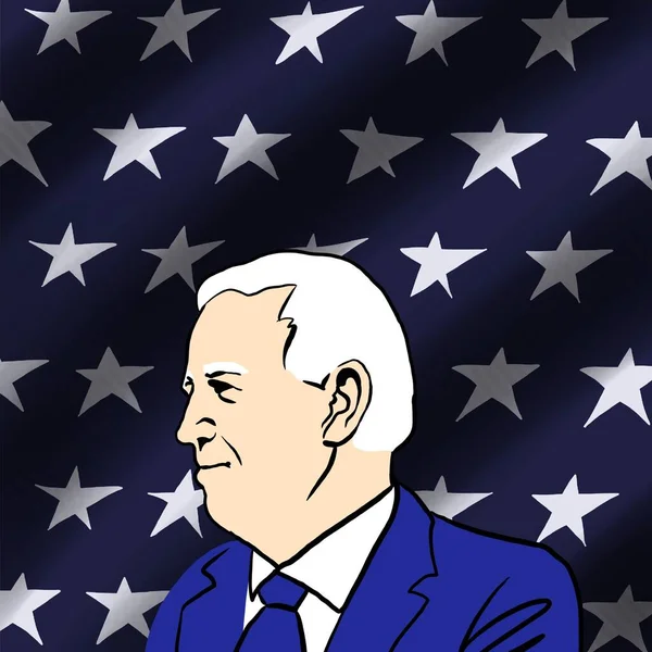 Září 2020 Ilustrace Joseph Robinette Biden Černá Silueta Pozadí Usa — Stock fotografie