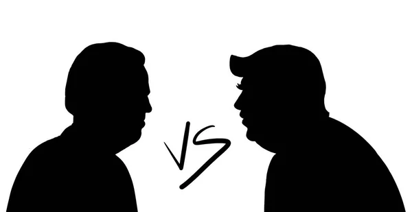 17 Eylül 2020 Donald Trump, Joe Biden 'a karşı, başkan adayları. Demokratlar Cumhuriyetçilere karşı. Kırmızı fil ve mavi eşeğin resmi..