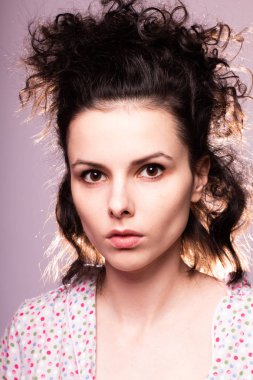 pijama güzel kıvırcık kız