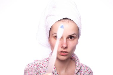 güzel genç kadın Diş Temizleme