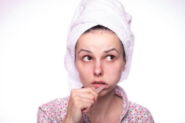 güzel genç kadın Diş Temizleme