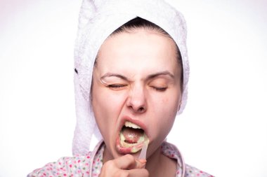 güzel genç kadın Diş Temizleme