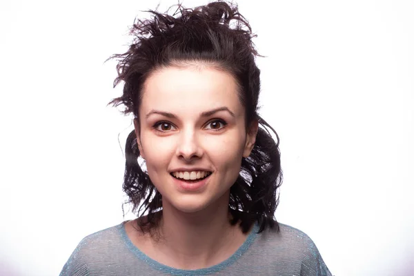 Beautiful Young Curly Girl Close Portrait Royalty Free Stock Photos