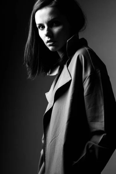 Beautiful Young Girl Black White Portrait — Stock Photo, Image