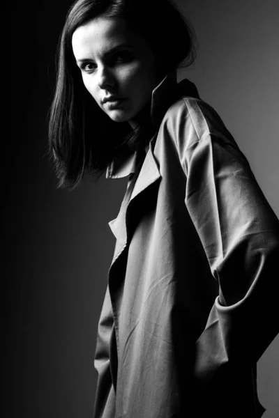 Beautiful Young Girl Black White Portrait — Stock Photo, Image